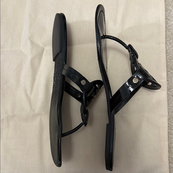 Tory Burch Women's Patent Leather Black Miller Sandals - Picture 9 of 10